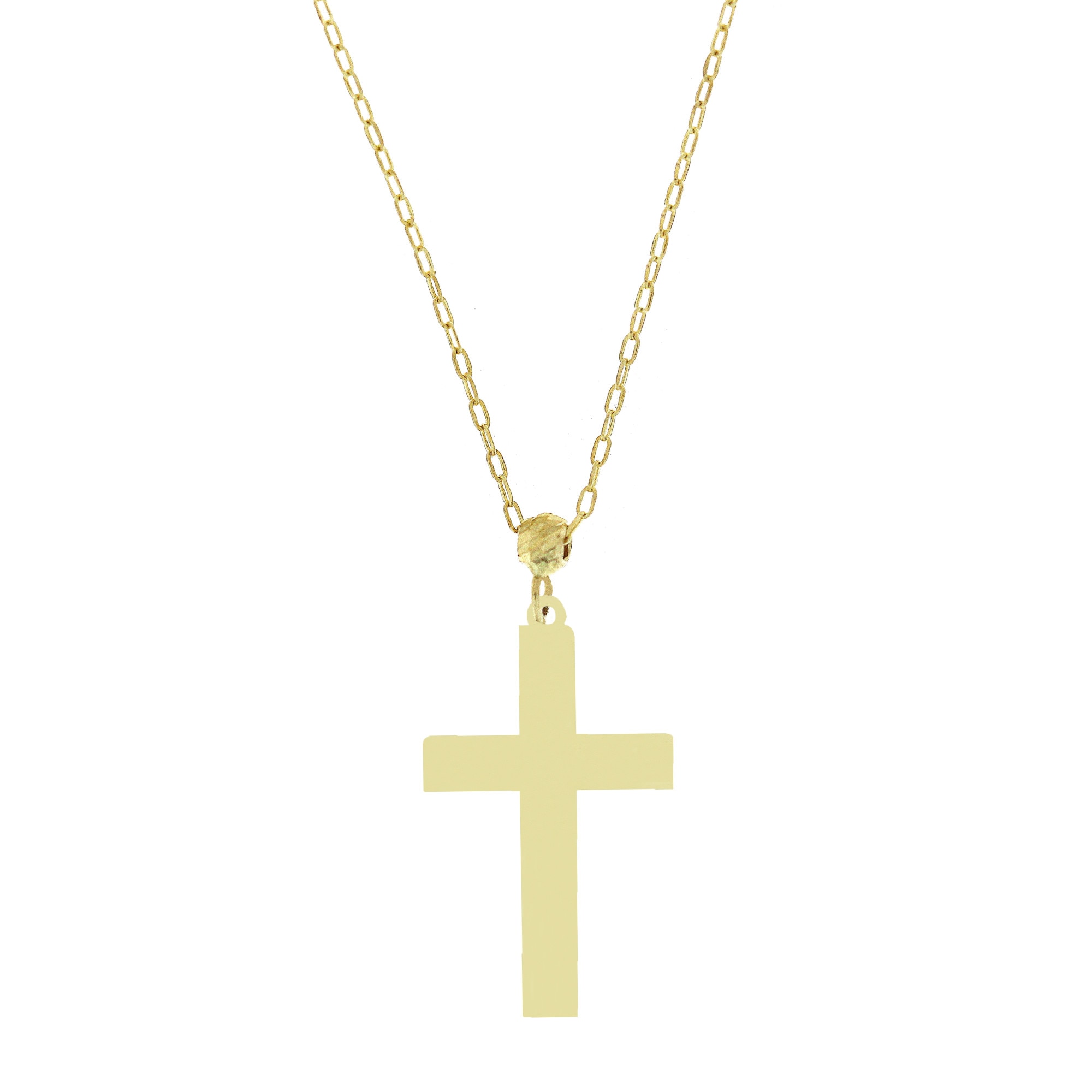 Lantisor din aur 14 K, cu pandativ cruce eMAG.ro