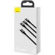 Кабел Type-C към MicroUSB+Lightning+Type-C Baseus 3 in 1 PD 20W, 1.5 м, Black