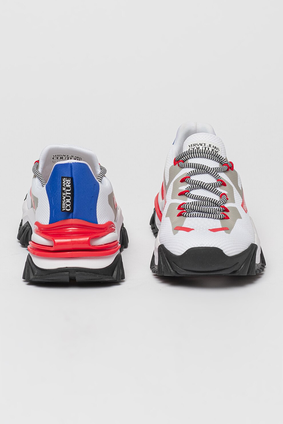 Versace Jeans Couture, Pantofi sport cu insertii de plasa Versace Jeans Couture, Pantofi sport cu insertii de plasa