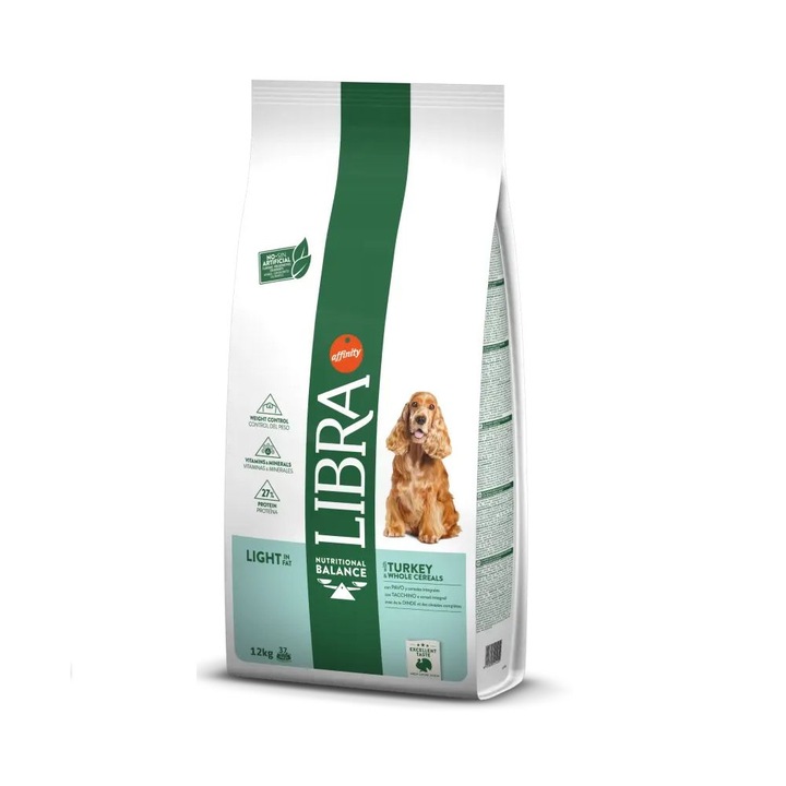 Hrana caini Libra Dog Adult Light Curcan 12 kg