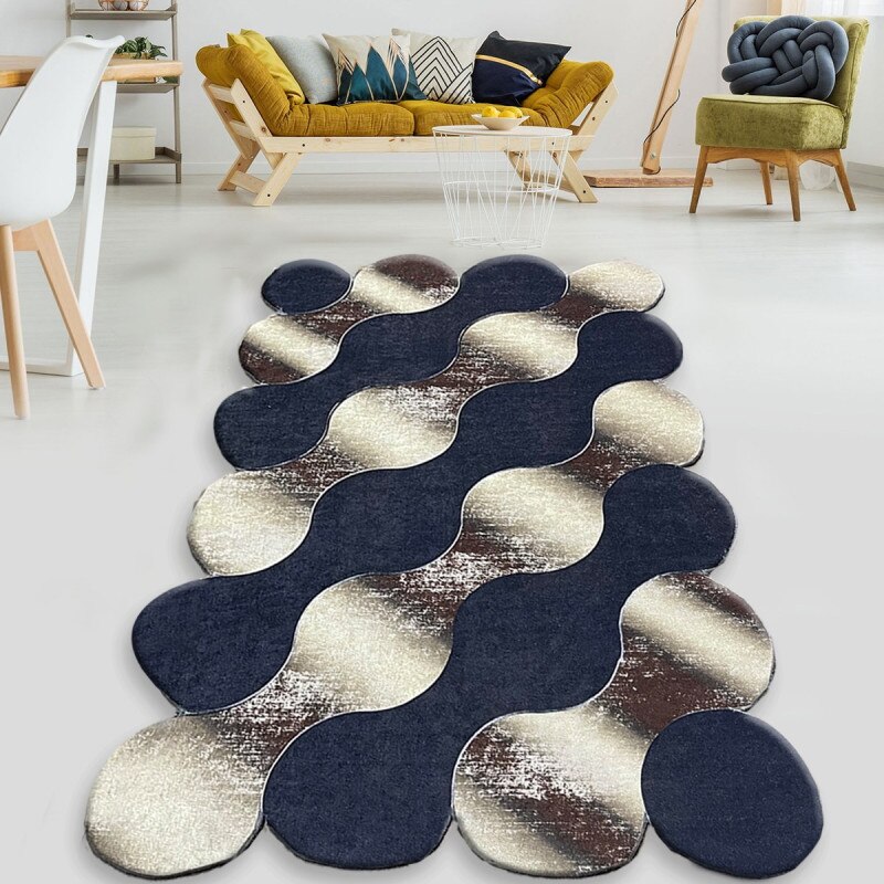 Covor Chilai Home 959CHL2296, 80x120 cm, Poliester, 10 mm, Albastru/Bej