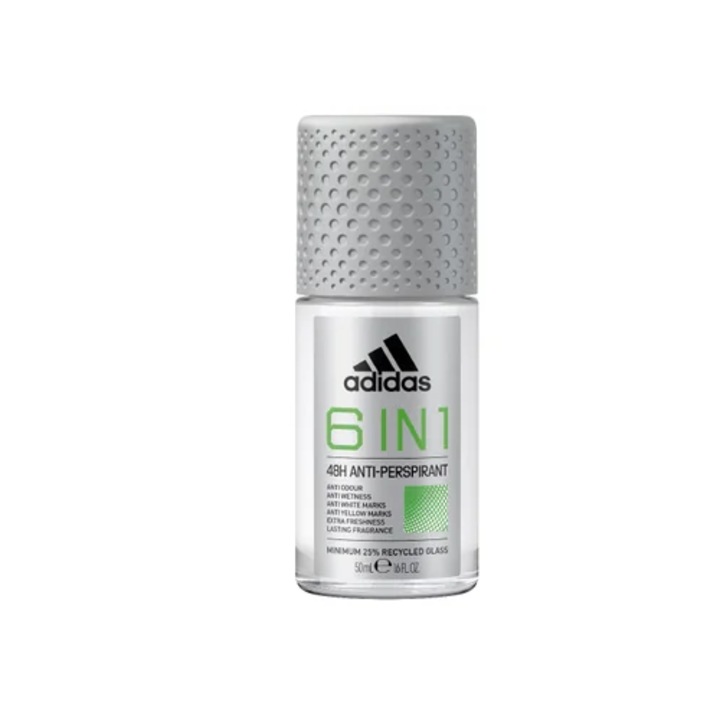 Deodorant Adidas roll-on pentru barbati 6 in 1, 50 ml