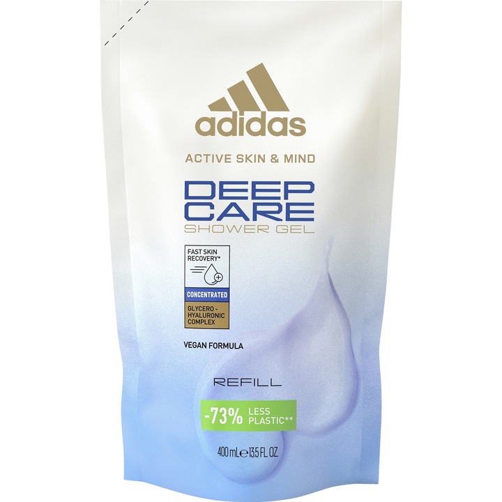 Adidas active skin&mind tusfürdő utántöltő, 400 ml, Deep care unisex tusfürdő utántöltő