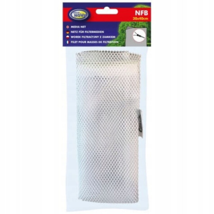Plasa filtranta cu fermoar acvariu NFB, Aqua Nova, 30 x 40 cm, Alb