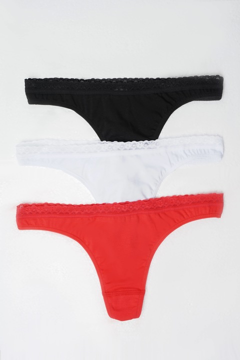 Set 3 chiloti tanga pentru femei TF114 Uniconf, Multicolor