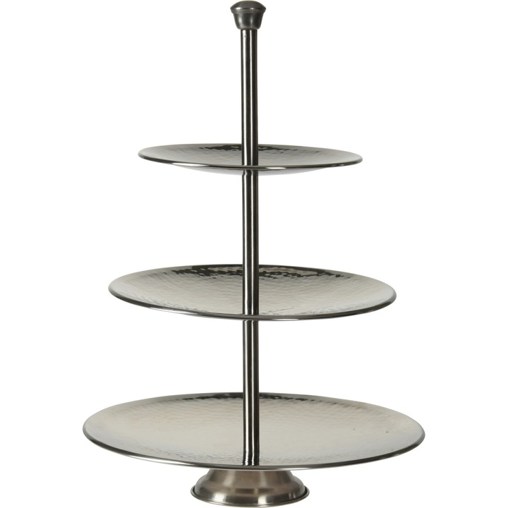 Excellent Houseware 3-szintes tálalóállvány, fém, 25x36,5 cm, fekete