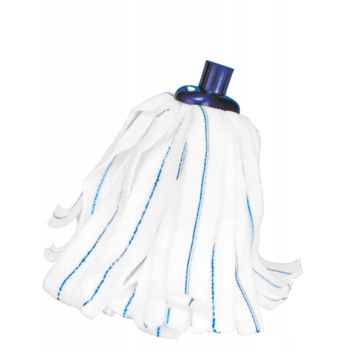 Rezerva pentru mop, Ravi, Microfibra, 25cm, Alb/Albastru