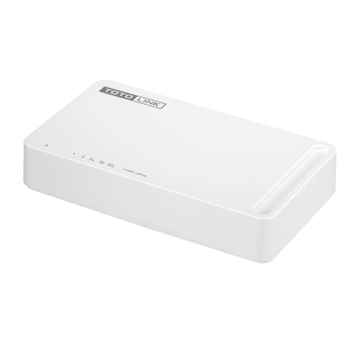 TotoLink S505G-V3 kapcsoló, felügyelet nélkül, 5 x RJ45, 1000 Mbps Gigabit, fehér