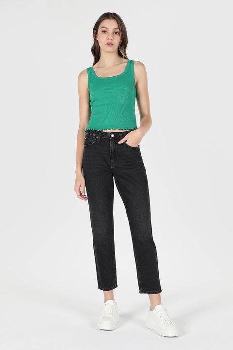 COLIN'S, Blugi crop cu 5 buzunare, Negru, W25-L28