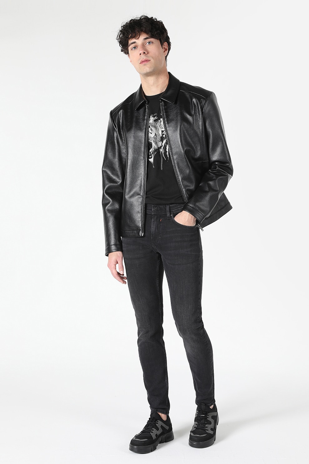 COLIN'S, Blugi super slim fit Alex, Gri inchis, W28-L30