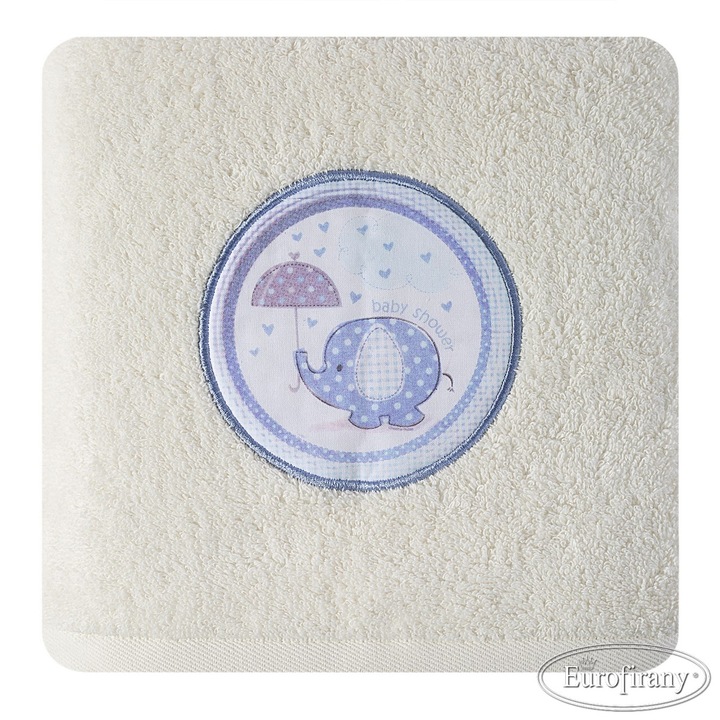Детска хавлия, Eurofirany, Памук, 500g/m2, 50x90cm, Кремава