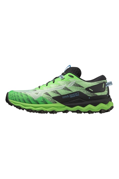 Mizuno, Pantofi cu detalii contrastante, pentru alergare Wave Daichi, Verde/Negru