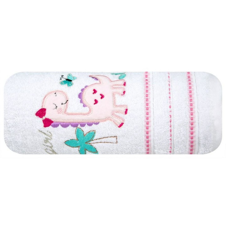 Детска хавлия, Eurofirany, Памук, 450g/m2, 75x75cm, Бяла