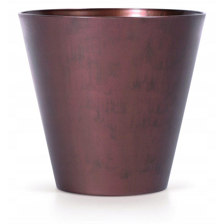 Ghiveci rotund de flori, Prosperplast, Plastic, 28x18.7cm, Visiniu