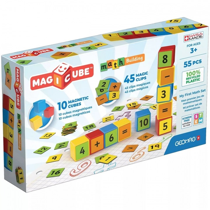 Магнитен конструктор, Geomag, Magicube, Математическо изграждане, 55 части