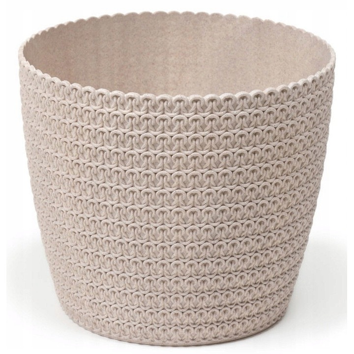 Ghiveci, Lamela, 12 cm, Plastic, Bej