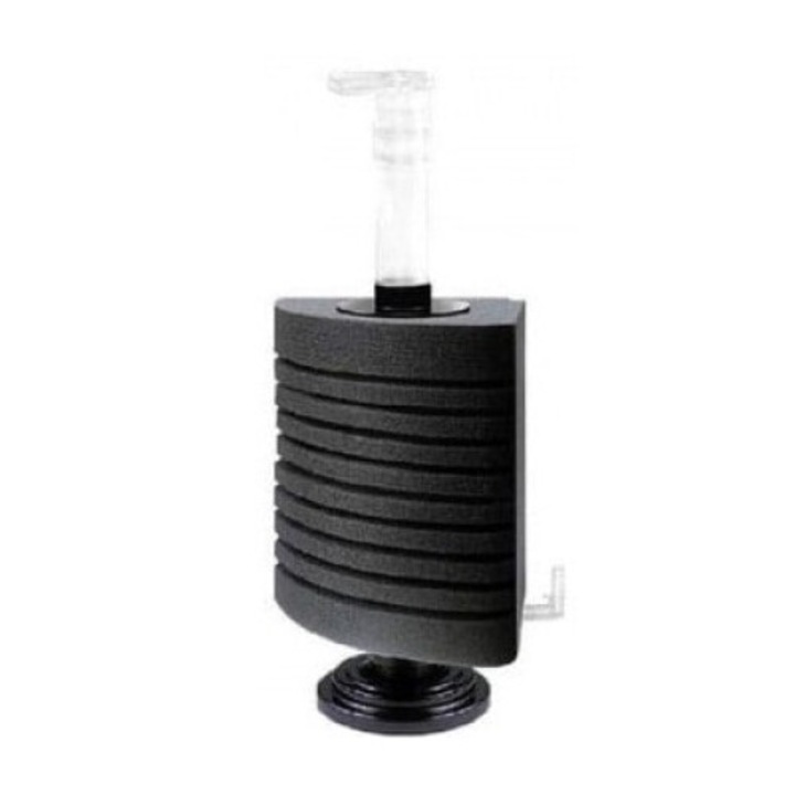 Filtru burete acvariu Corner-Jet 04, Happet, 14 x 15 cm, Negru/Transparent