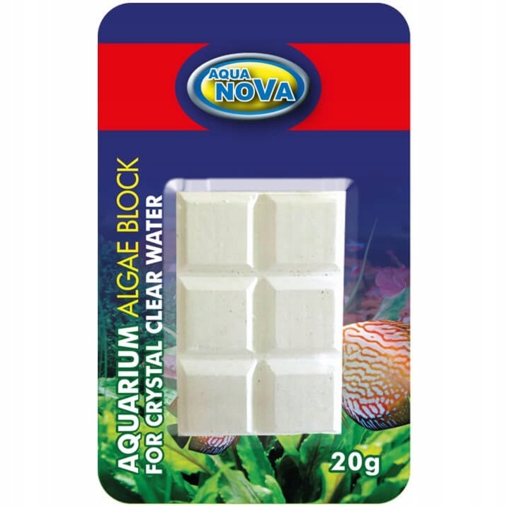 Set 6 cuburi indepartare alge din acvariu, Aqua Nova, 20 g, Alb