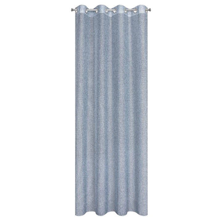 Draperie cu inele, Eurofirany, Terra Palermo, Poliester, Efect melange, 140 x 250 cm, Gri