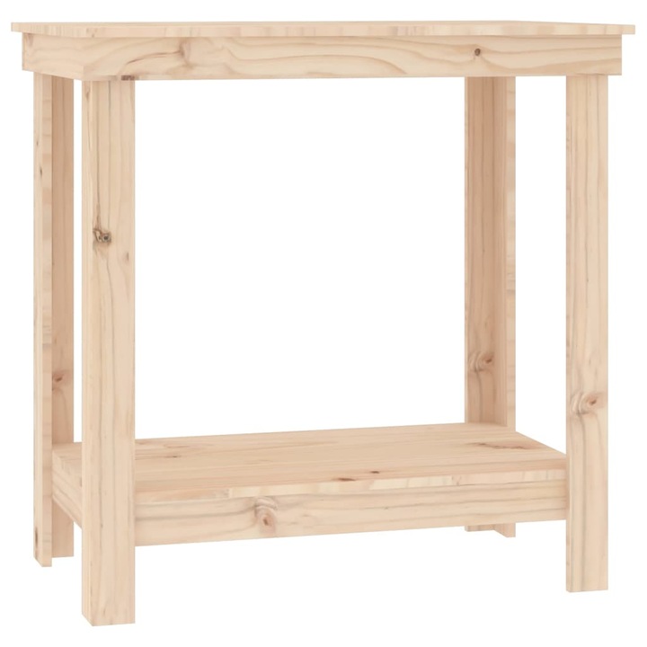 Работна маса vidaXL, 80 x 50 x 80 см, Борово дърво масив