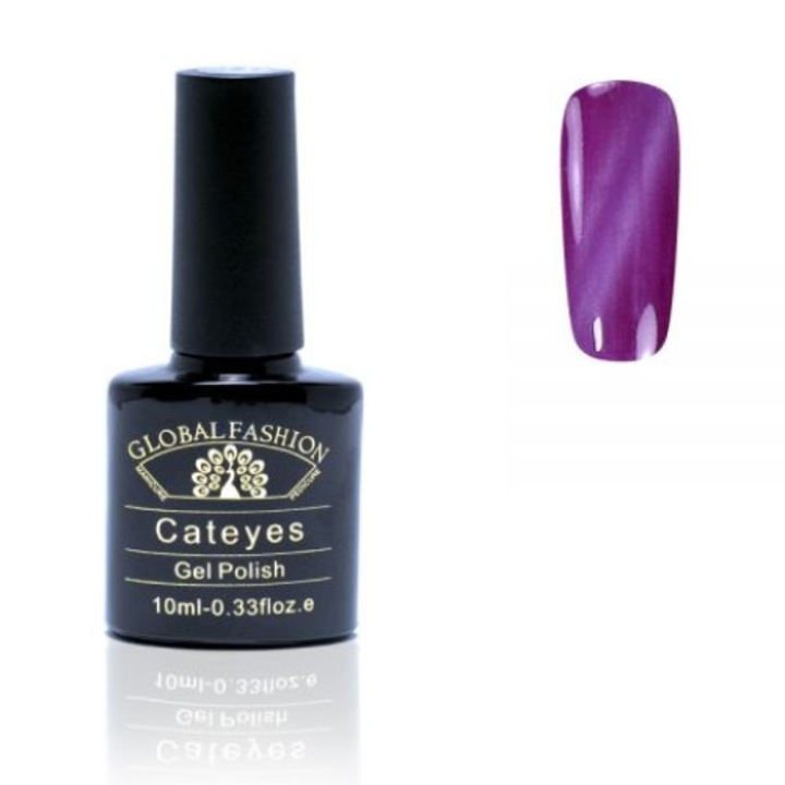 Oja semipermanenta, Global Fashion, Cat Eyes, 10ml, Violet 47