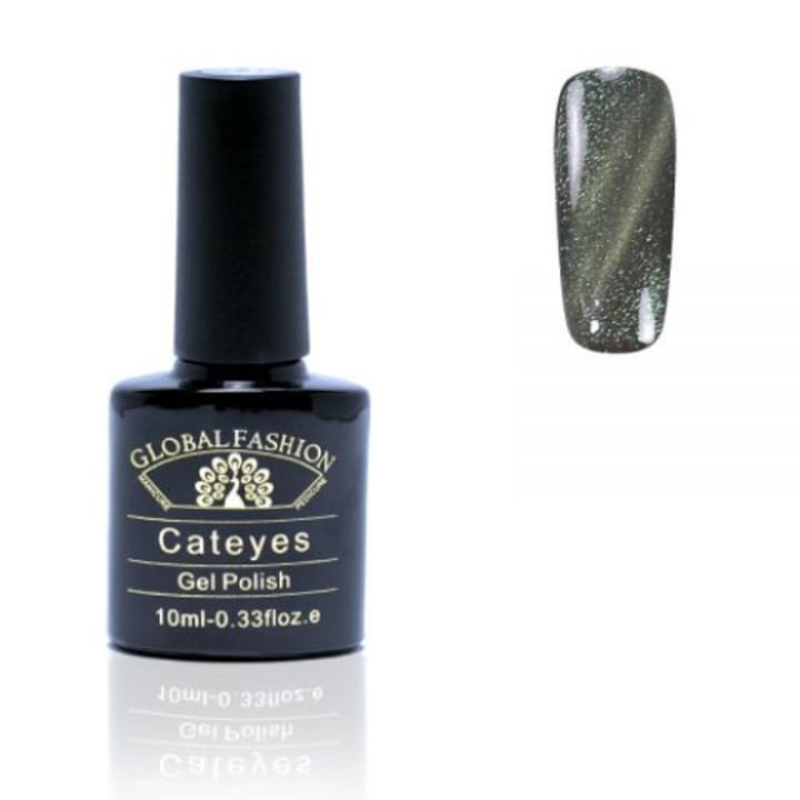 Oja semipermanenta, Global Fashion, Cat Eyes, 10 ml, Verde 57
