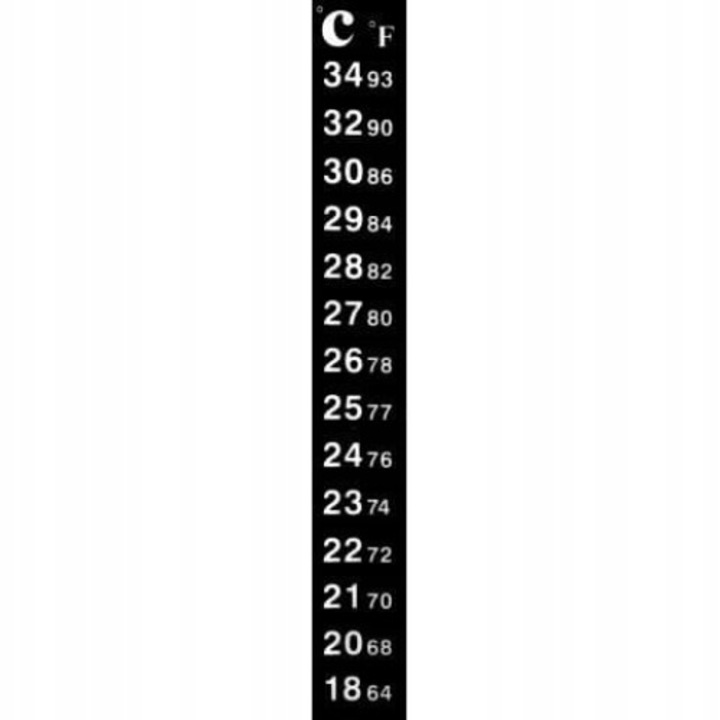 Termometru pentru acvariu cu apa dulce/marina, Aqua Nova, 18-34°C, 64-93°F, Negru