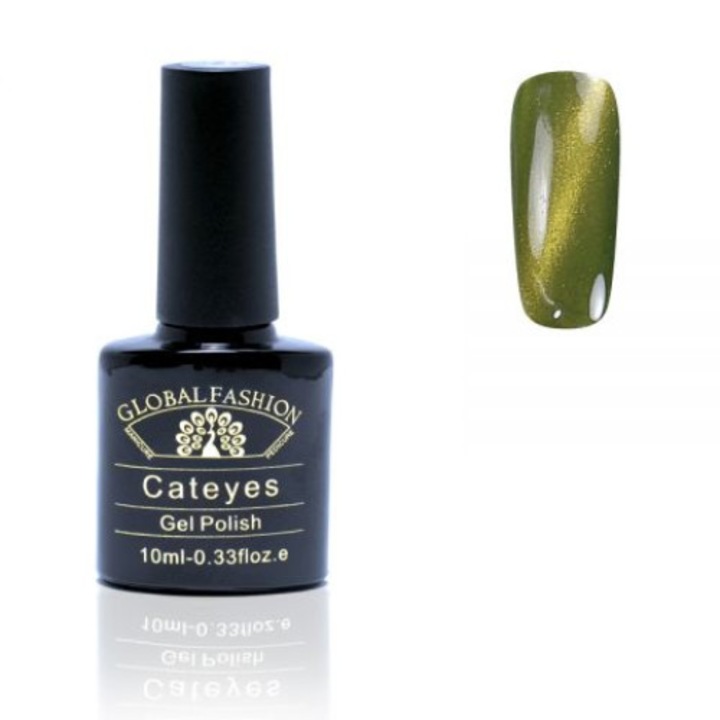 Oja semipermanenta, Global Fashion, Cat Eyes, 10ml, Verde 27