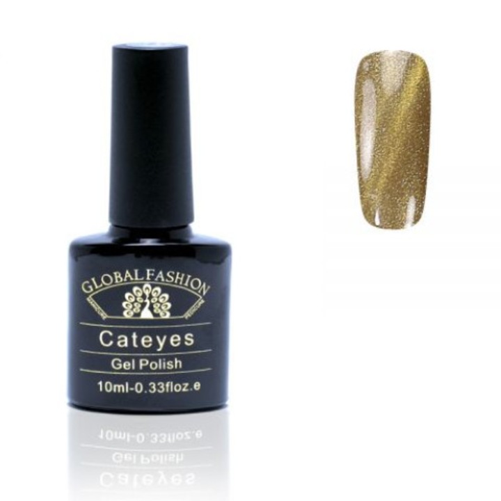Oja semipermanenta, Global Fashion, Cat Eyes, 10ml, Auriu 32