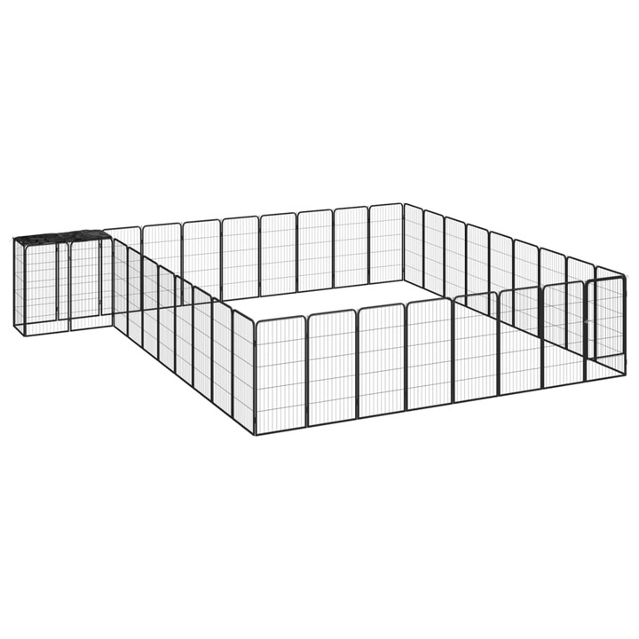 Tarc caini vidaXL, 38 panouri negru 50x100 cm otel vopsit electrostatic, 12.19 kg