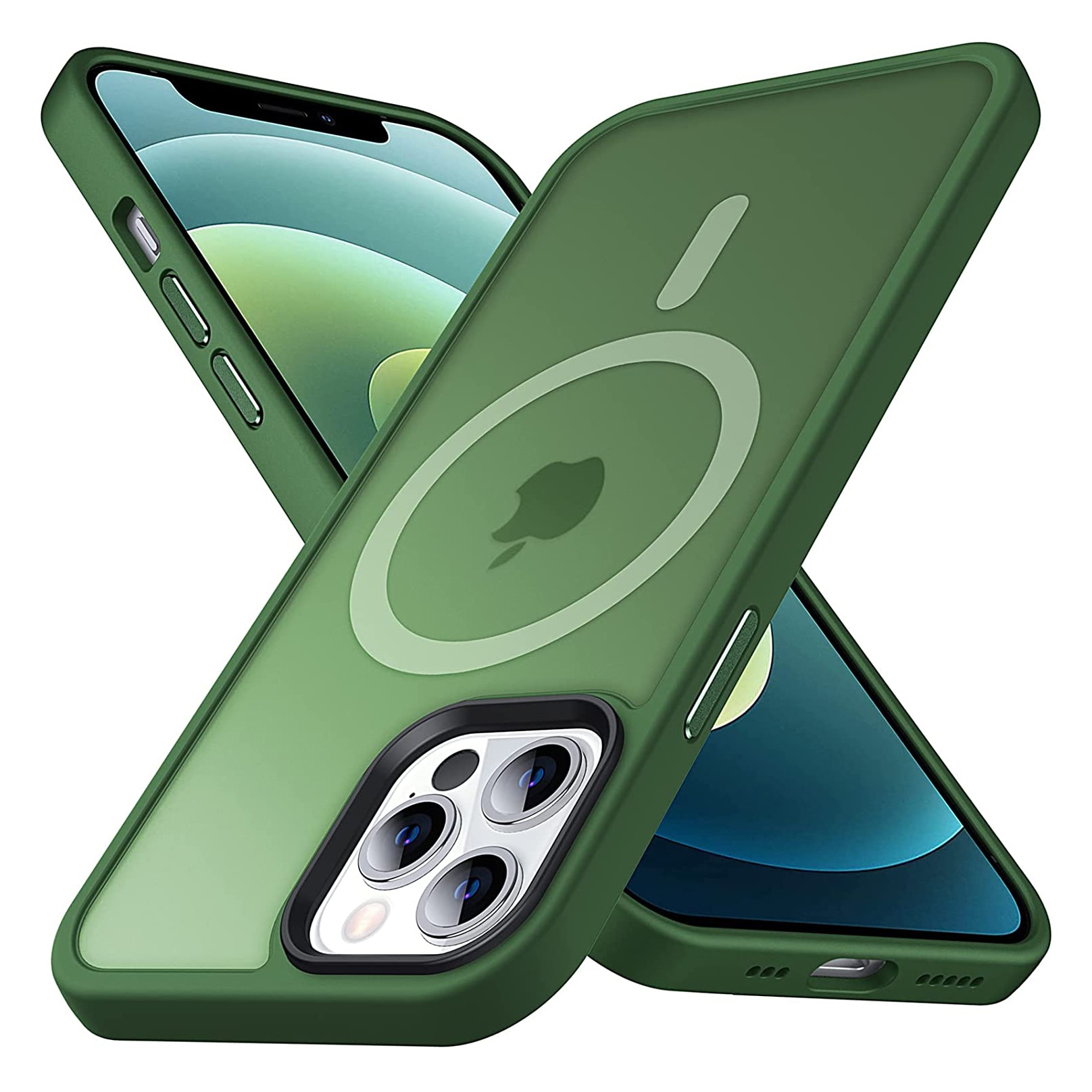 Husa pentru IPhone 12 PRO MAX, MobileSmart MagSafe, Hybrid ultra slim, carcasa spate Antisoc, hardcase, Verde