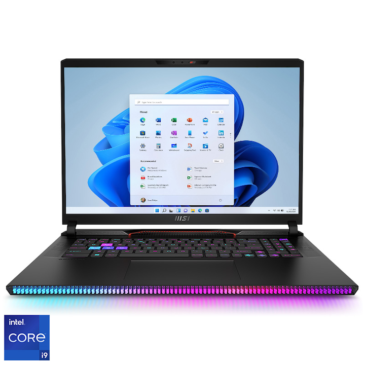 Gaming Laptop MSI Raider GE78HX 13VH Intel® Core™ i9-13980HX processzorral akár 5,6 GHz, 17", QHD+, IPS, 240 Hz, 32 GB DDR5, 2 TB SSD, NVIDIA® GeForce RTX™ 4080 Home Black, Windows GeForce RTX™ 4080D1 Black