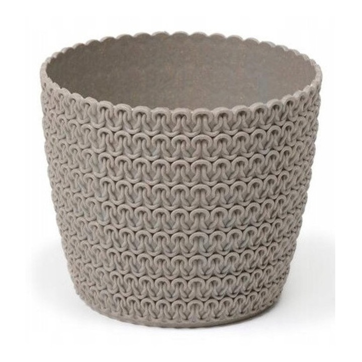 Ghiveci de flori, Lamela, PVC, 9 cm, Gri