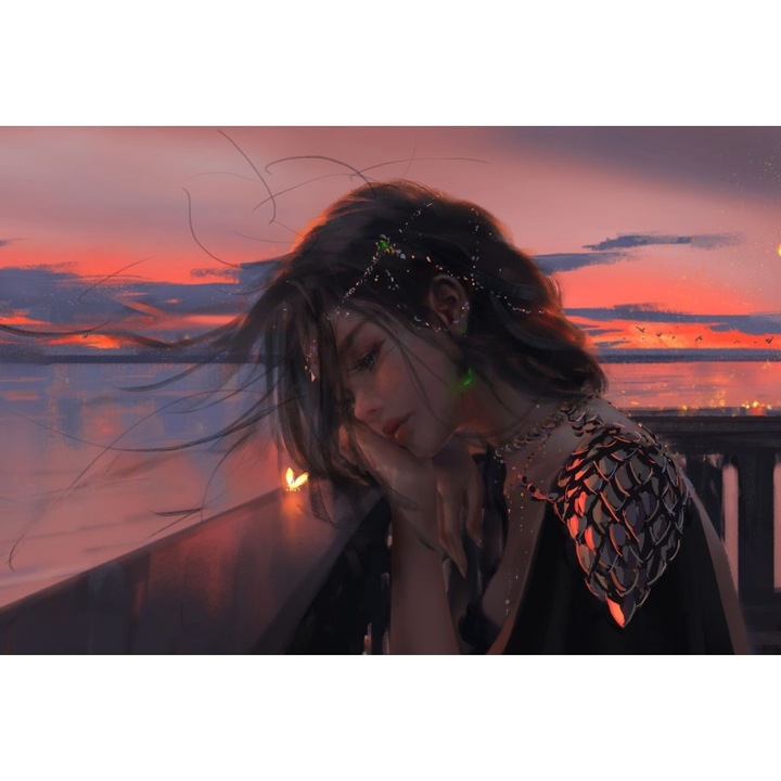 Poster Queen And Sunset, 61x90cm, poster2010, Multicolor