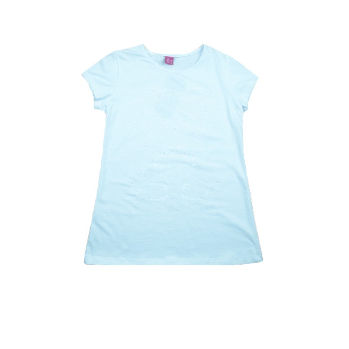 Tricou cu maneca scurta pentru fete Atut 5409-146, Alb 146 CM