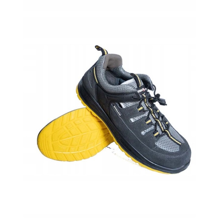 Работни мъжки обувки Stalco, Велур, Сиво/Жълто, 46 EU