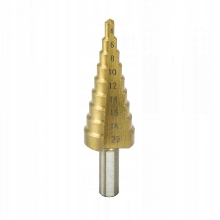 Burghiu in froma de con, Dedra, Otel 12x150 mm, Auriu