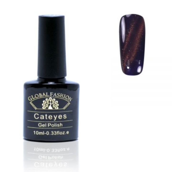 Oja semipermanenta, Global Fashion, Cat Eyes, 10ml, Violet, auriu 59