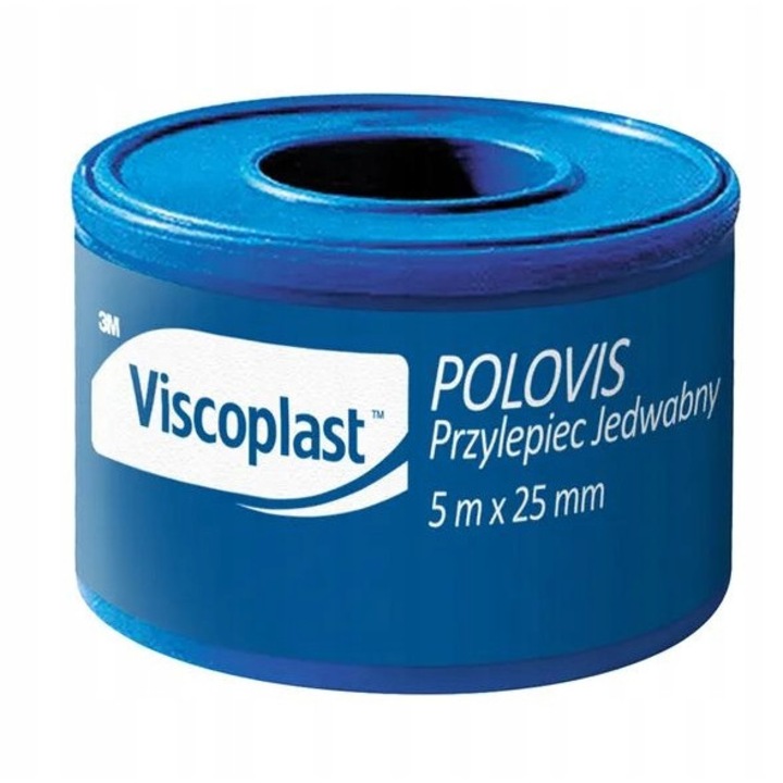Ролка Viscoplast, Коприна, 1 бр., Хипоалергенна, 5 mx 25 mm, Бяла