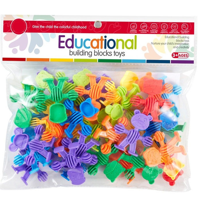 Rejtvényjáték 34 db, Műanyag, 3 év+, Többszínű