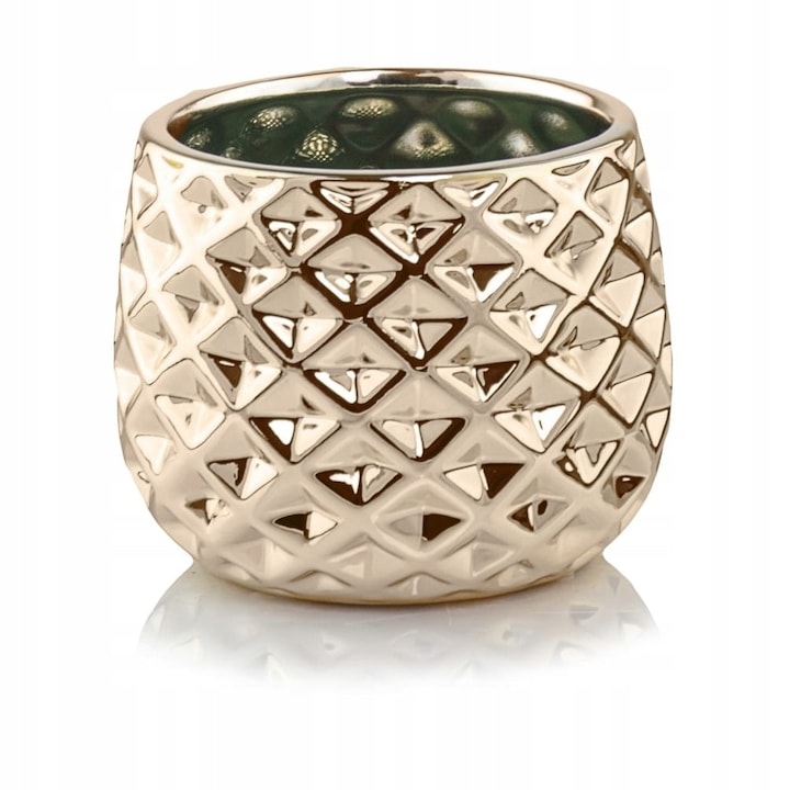 Ghiveci de flori, Polnix, Ceramic, 13.5cm, Auriu