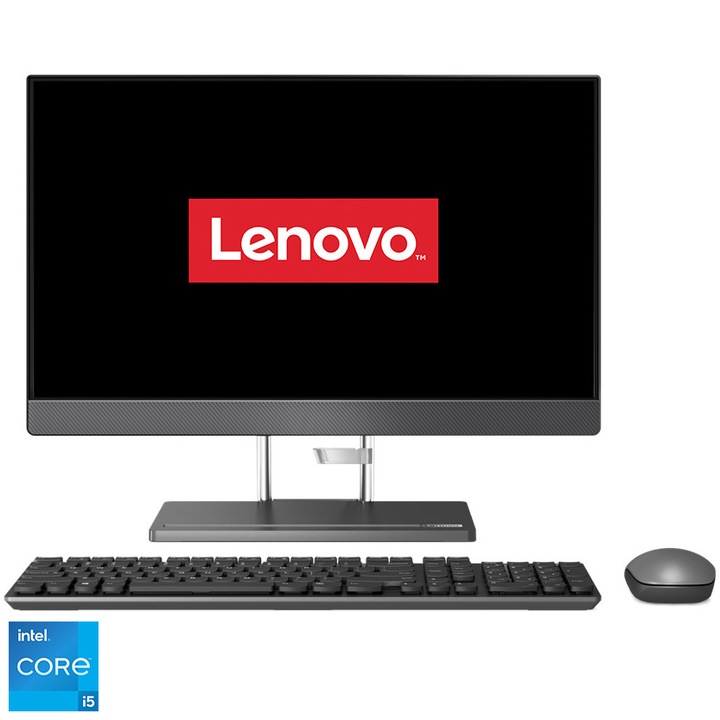 Настолен компютър All-in-One Lenovo IdeaCentre AIO 5 24IAH7, Intel® Core™ i5-13500H, 23.8", Full HD, IPS, 16GB DDR5, 512GB SSD M.2, Intel® Iris® Xe Graphics, No OS