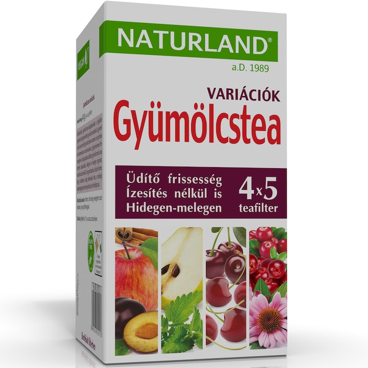 Naturland Gyümölcstea Variáció tea, 4 íz, 4x5x2g