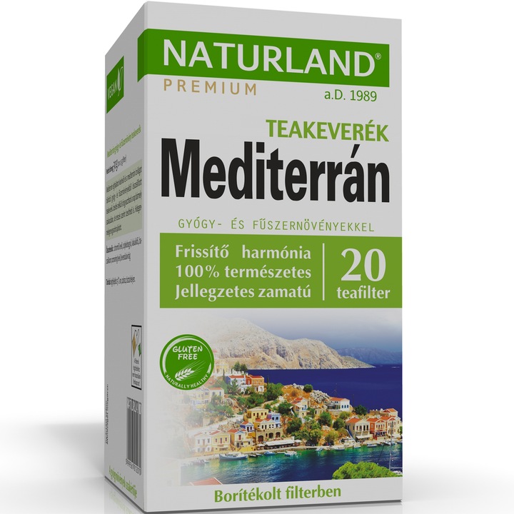 Naturland Mediterrán gyógy-és fűszernövényes teakeverék, 20x1,5g