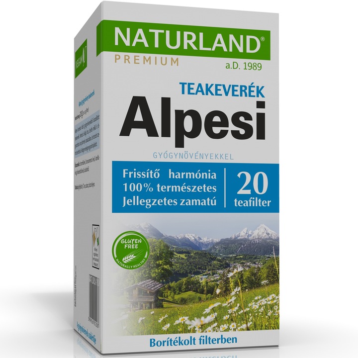 Naturland Alpesi gyógynövény teakeverék, 20x1g