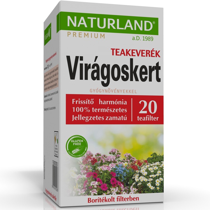 Naturland Virágoskert gyógynövény teakeverék, 20x1,5g