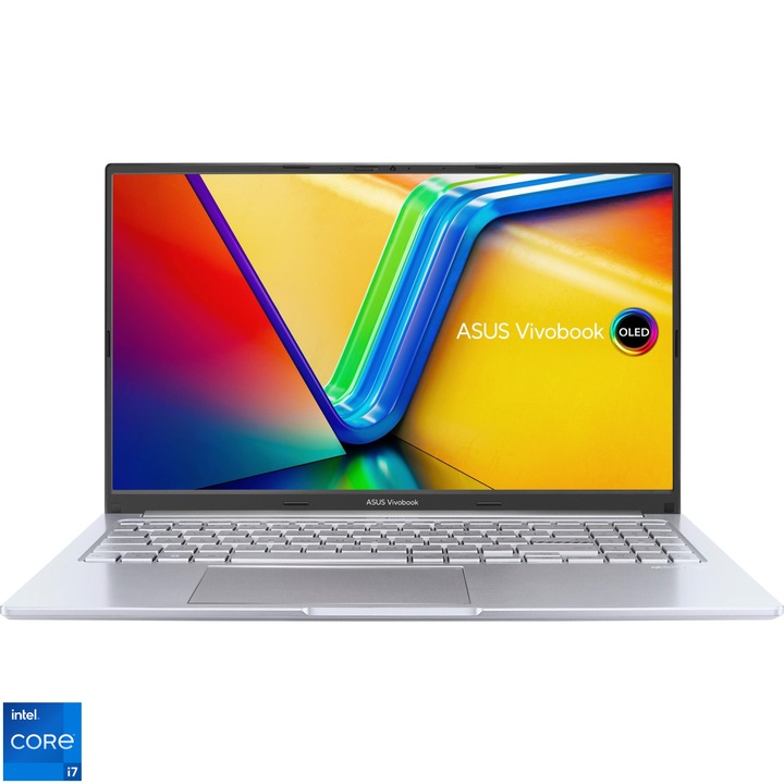 Лаптоп ASUS VivoBook 15 A1505ZA, Intel® Core™ i7-1255U, 15.6", Full HD, OLED, 8GB, 512GB SSD, Intel® UHD Graphics, No OS, Transparent Silver