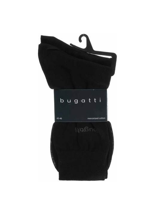 Комплект от 2 мъжки чорапа, bugatti, basic, памук, Черен