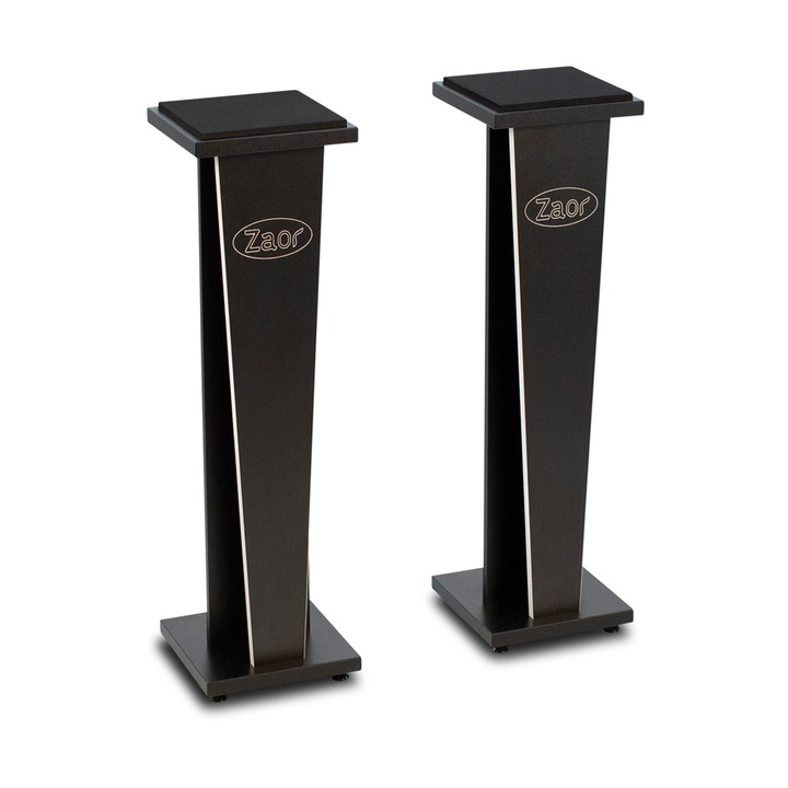 Set suport difuzoare, Zaor, Lemn, 2 buc, 1057 x 300 x 300 mm, Negru