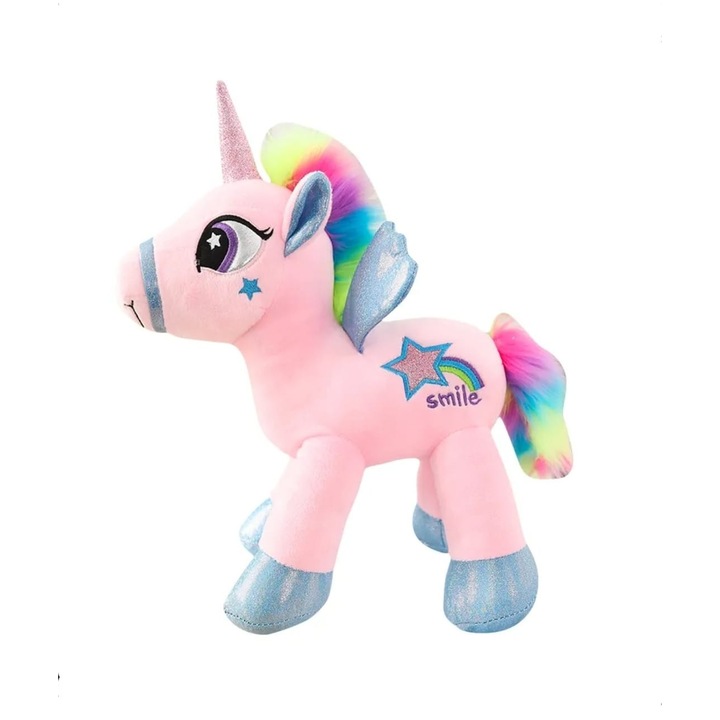 Jucarie de plus, Unicorn, roz, 26 cm